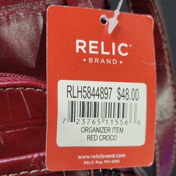 RELIC NWT Maroon Burgundy Faux Leather Crossbody Shoulder Bag Adjustable Strap - Picture 8 of 12